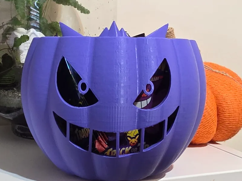 Pokemon Gengar Pumpkin Halloween Candy Bowl
