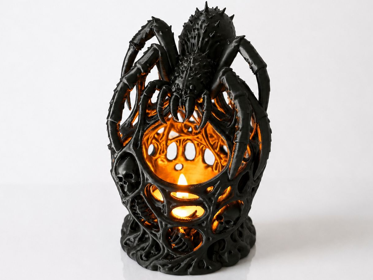 Skeleton Spider Web Lantern – Halloween Decoration 3D model