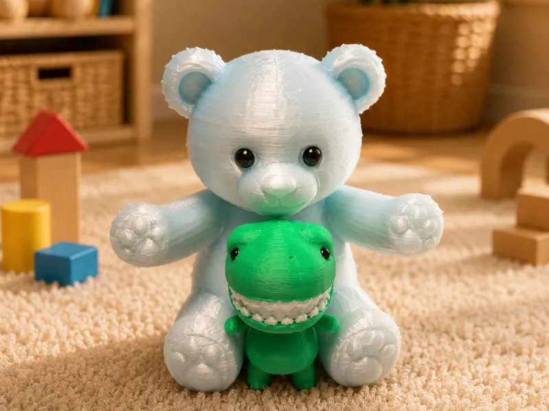 Cute Teddy with Toy Dinosaur