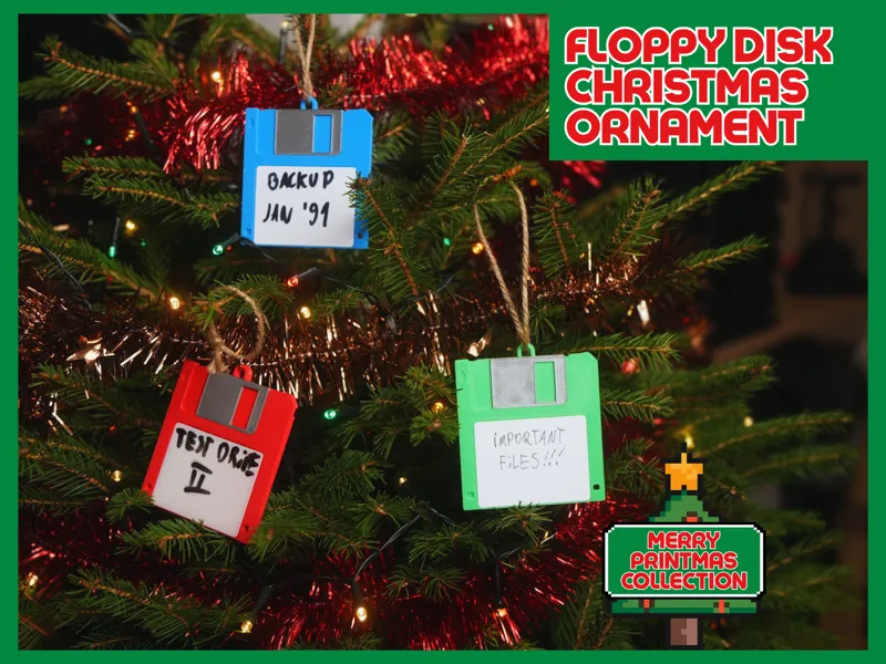 Floppy Disk Christmas Ornament