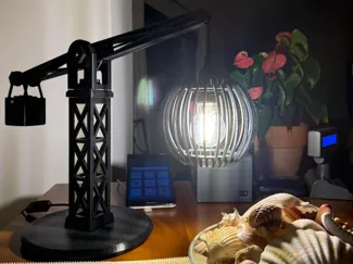 Industrial studio crane lamp