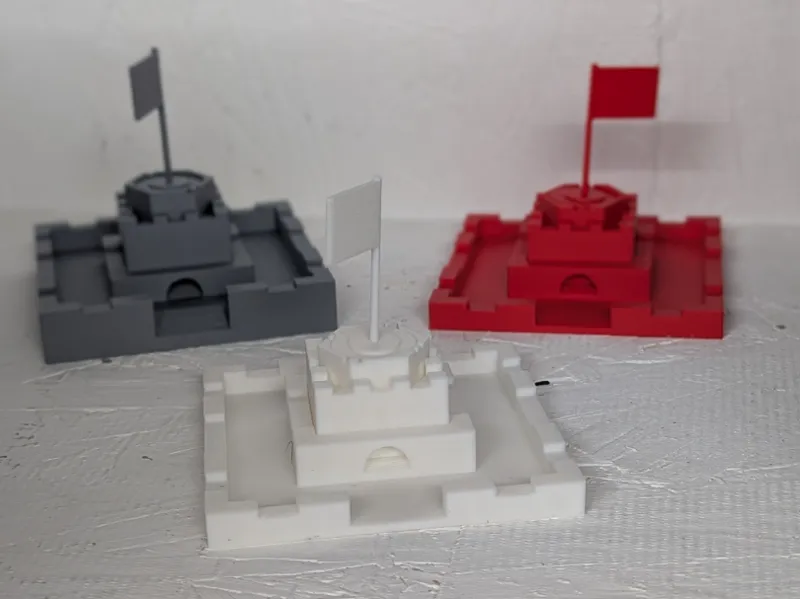 Flag and Base for Board Games with three tiers