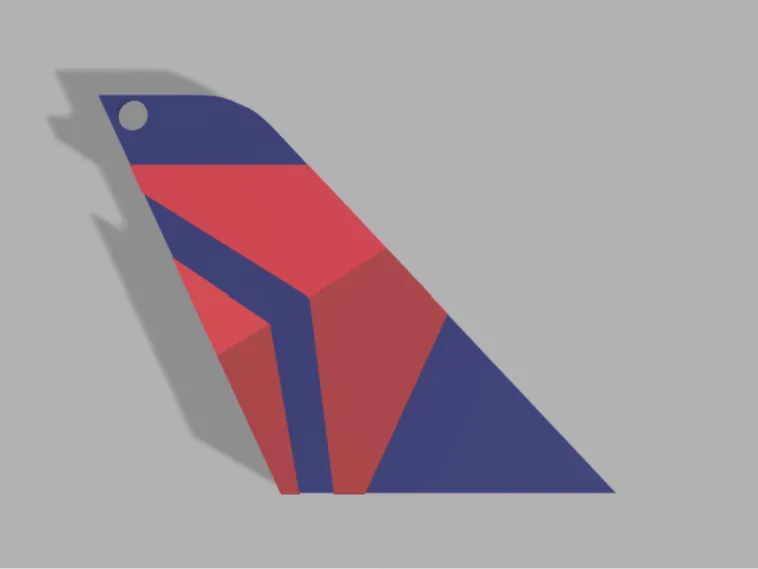 Delta Airlines Tailfin Keychain