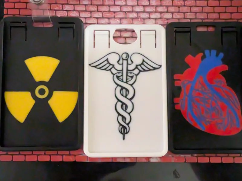 Radiation, Heart and Caduceus Badge Holder 