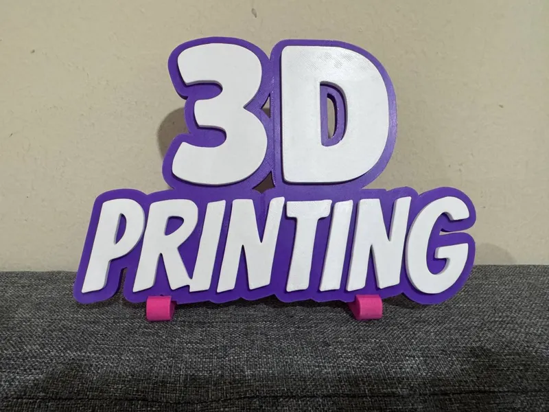 "3D Printing" signage with desk stand