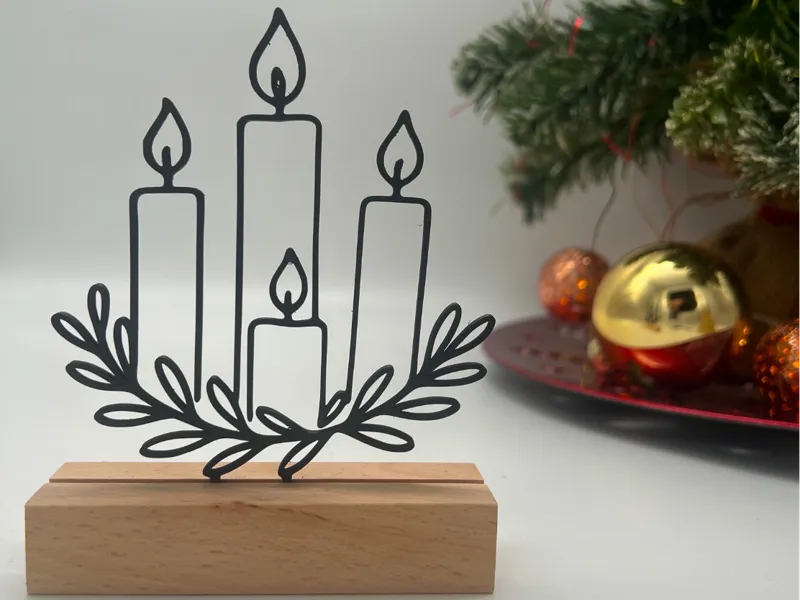 Minimalistischer  Adventskranz 3D Weihnachtsdeko