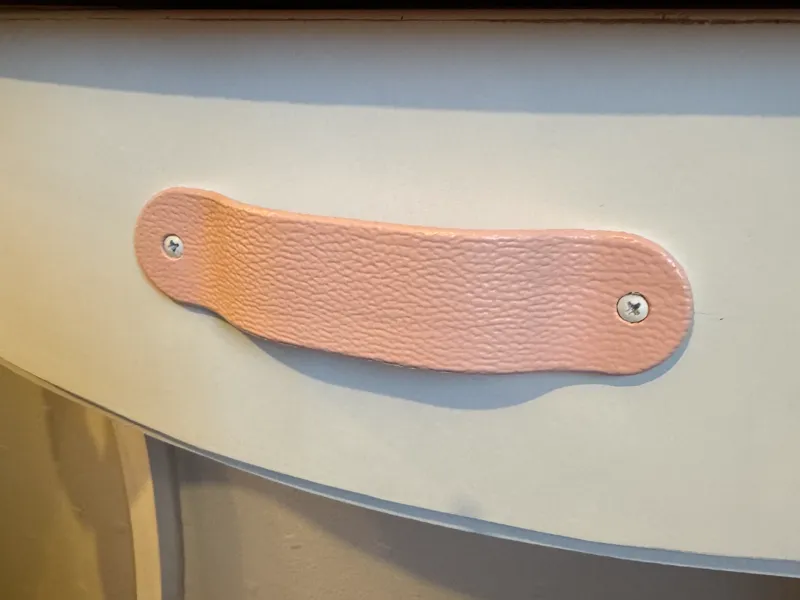 Leather drawer handle