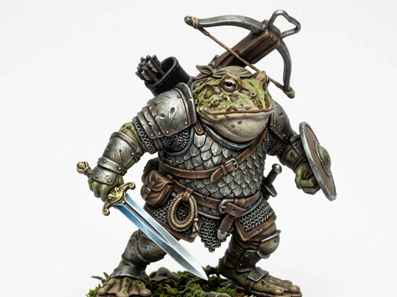 Guerrier homme grenouille/ D&D miniature
