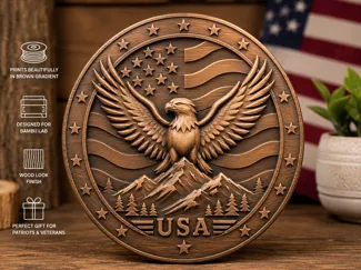 Eagle Over America 3D Relief Plaque