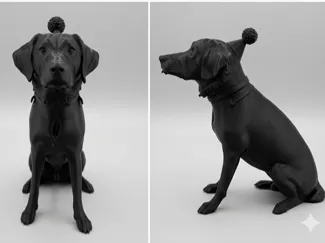 Labrador Dog Statue With Birthday Party Hat