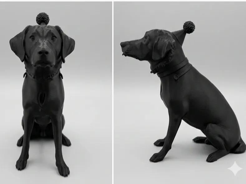 Labrador Dog Statue With Birthday Party Hat