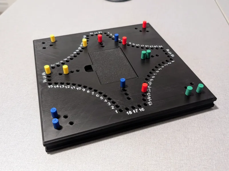 Travel sized Tock game board for 4 or 6 players