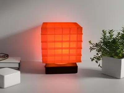 Modern Table Lamp,Geometric Cubic Design for Home