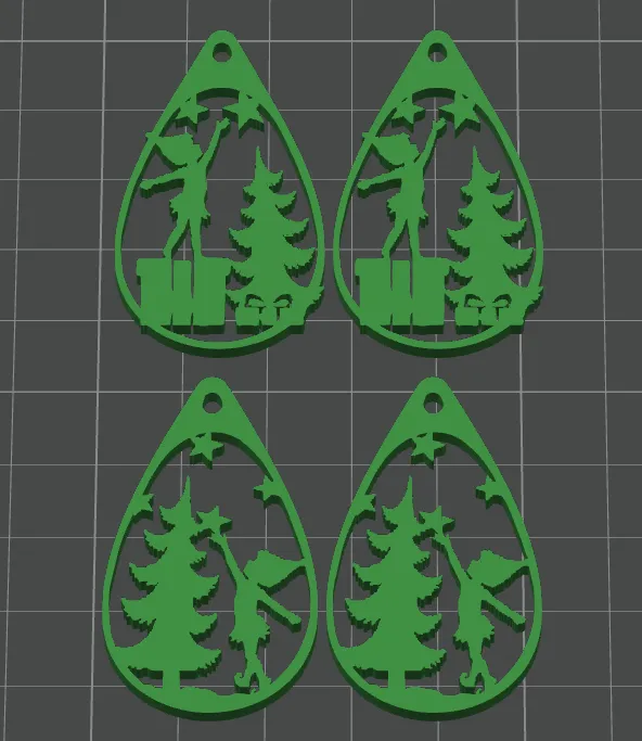 Christmas earrings view 2
