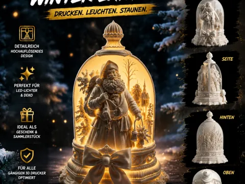 Accesorio de iluminación decorativa: Santa’s Gilded Winter Lantern — referencia de MakerWorld