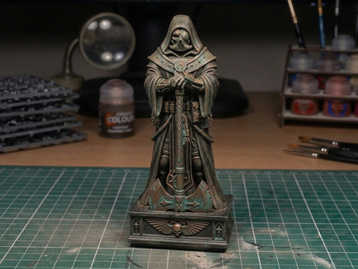 Grimdark Technopriest Statue Wargaming Terrain - 1