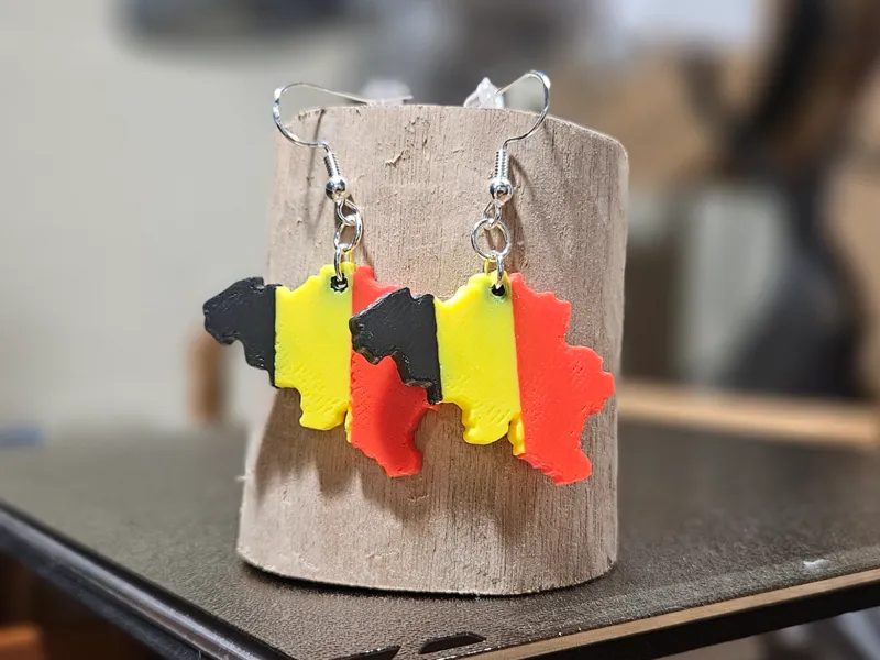 Belgian Flag Earrings