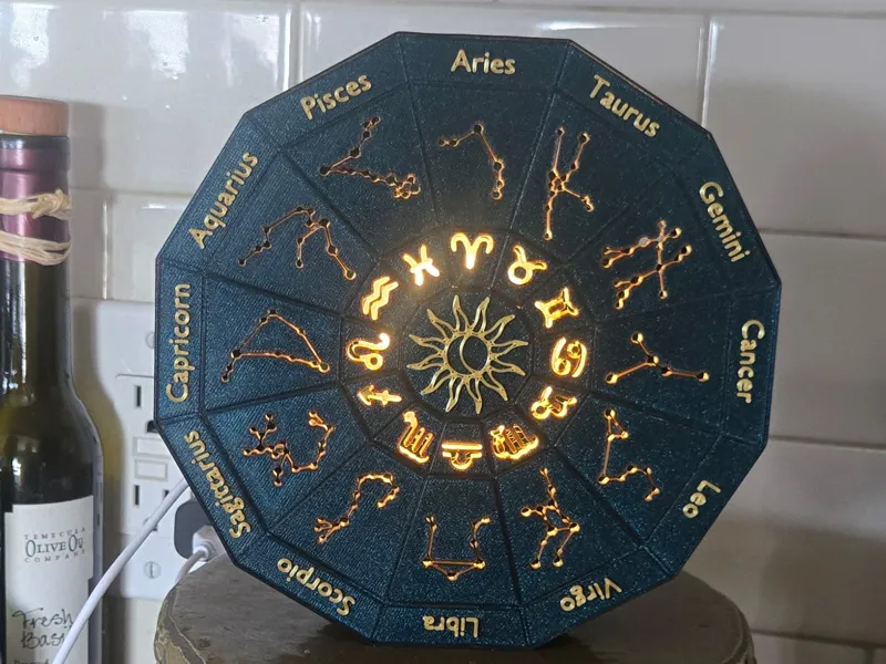 Greek Zodiac Celestial Wheel / Lightbox
