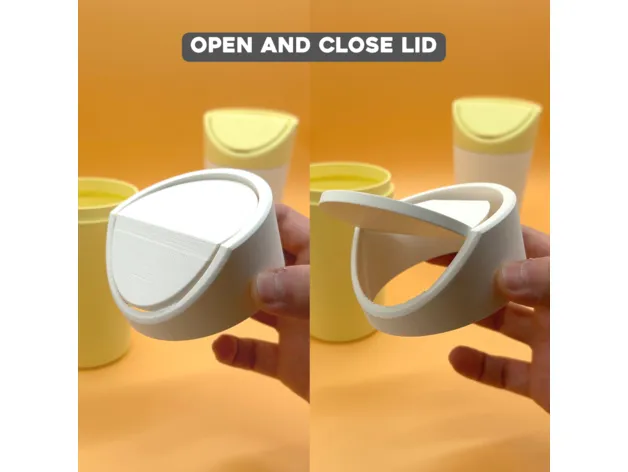 3D Printable Mini Trash Can for Car and Office Use view 4