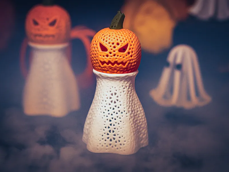 Halloween Pumpkin Ghost LED Cover