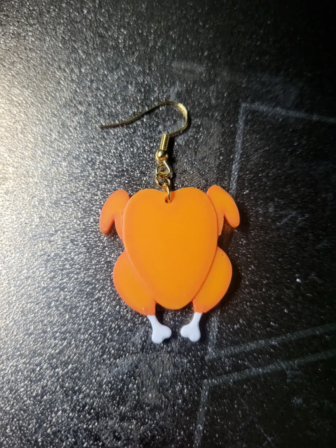Roasted Turkey Christmas earring view 2