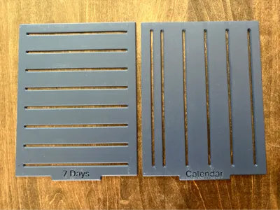 7 Day - Calendar Stencil - 4.25" x 5.5" Paper