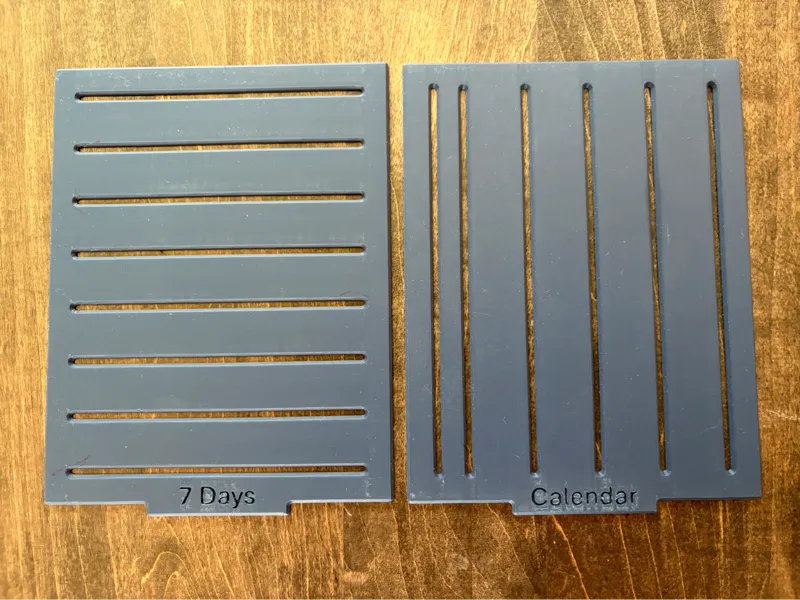 7 Day - Calendar Stencil - 4.25" x 5.5" Paper