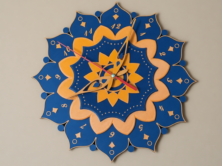 Mandala Wall Clock – Dual-Color, No AMS Required
