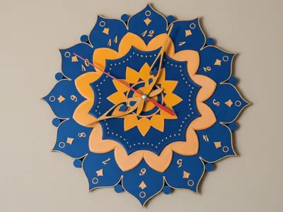 Mandala Wall Clock – Dual-Color, No AMS Required