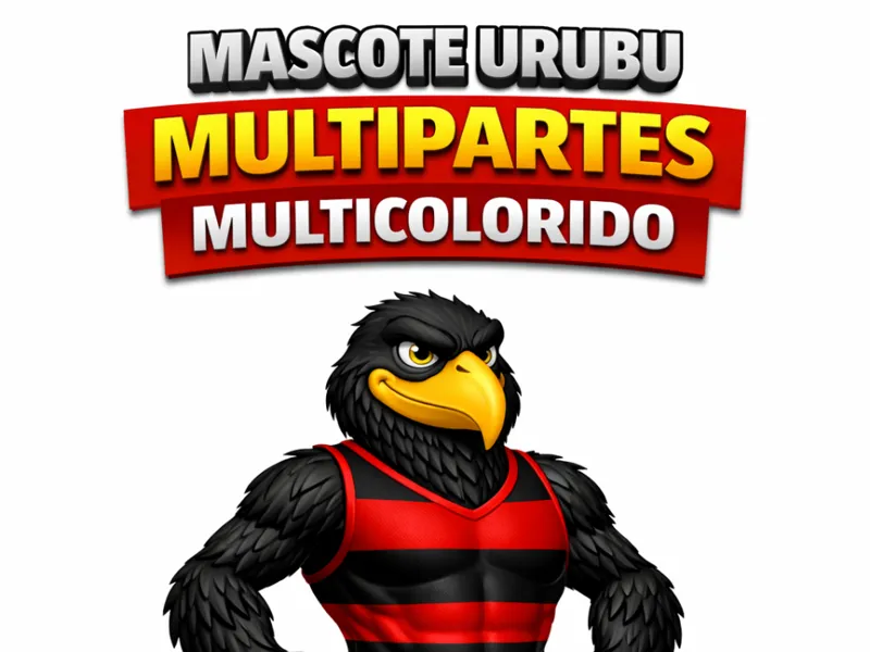 MASCOTE DO FLAMENGO MUSCULOSO MULTIPARTES + AMS