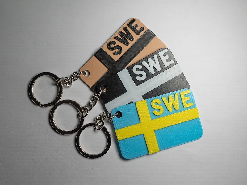 Swedish Flag Keychain