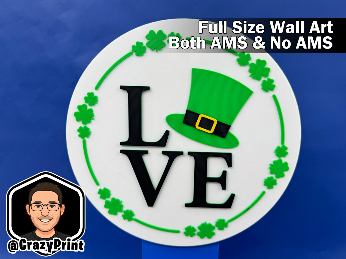 *LOVE* St Pats Day Round Sign / Wall Art  -no AMS