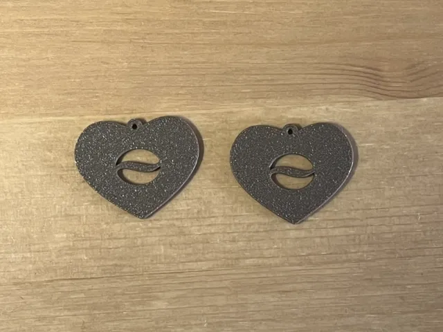 coffee bean heart earrings