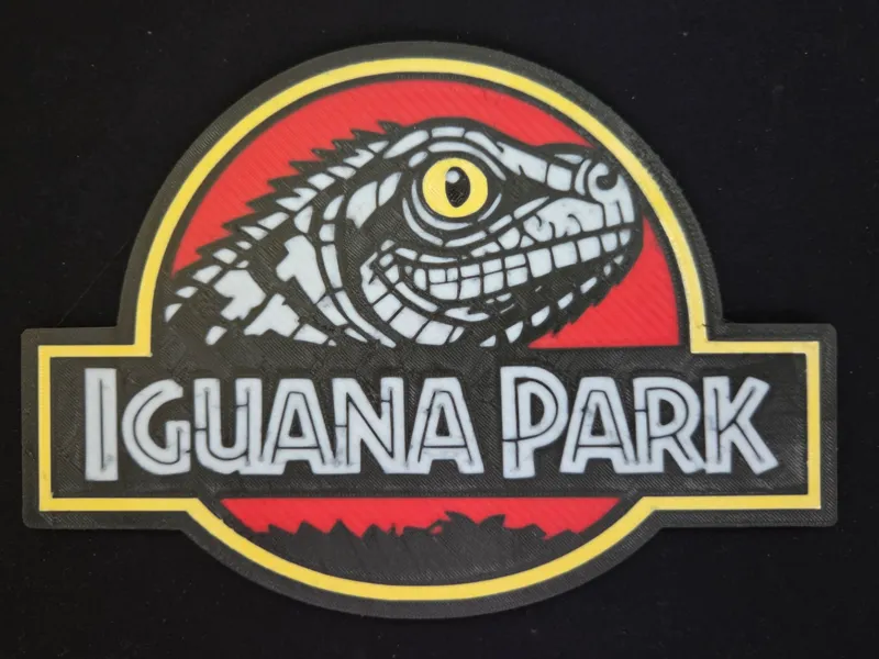 Plakette Iguana Park – Jurassic‑Park‑inspiriert