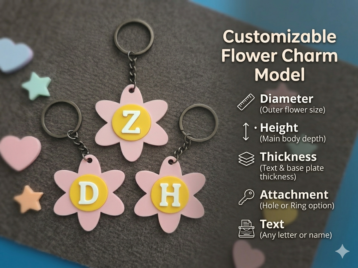 Colgante flor personalizable - parametric flower