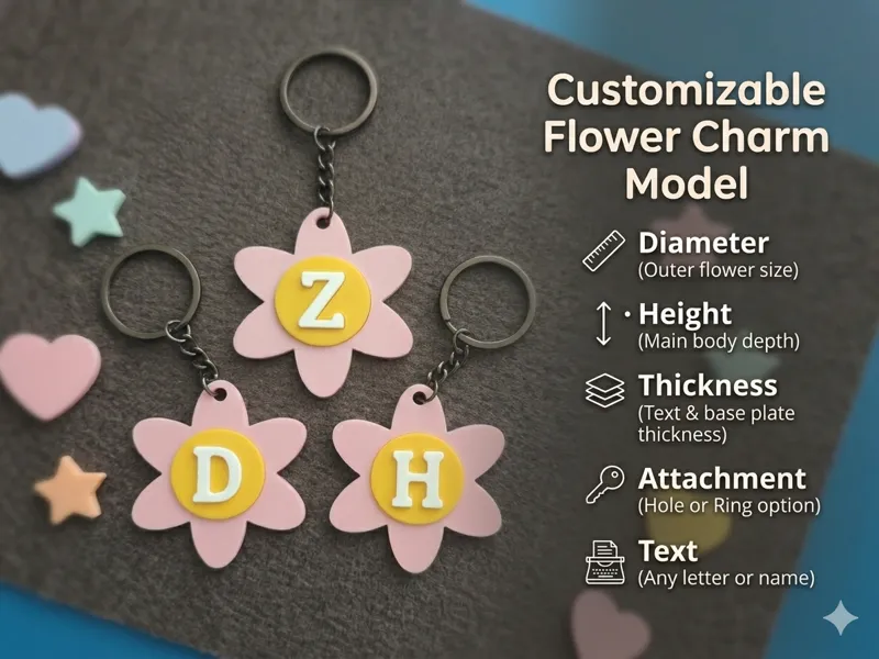Colgante flor personalizable - parametric flower