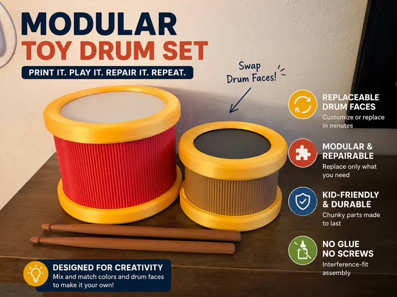 Modular Toy Drum Set (A1 Mini Size)
