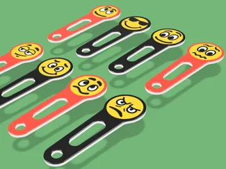 Einkaufswagen Chips mit Emoji-Gesichtern