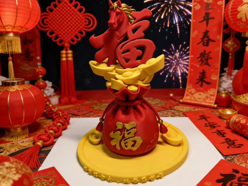 《鸿福天涌》—— 当福袋喷出元宝，托起一座“马上有福”