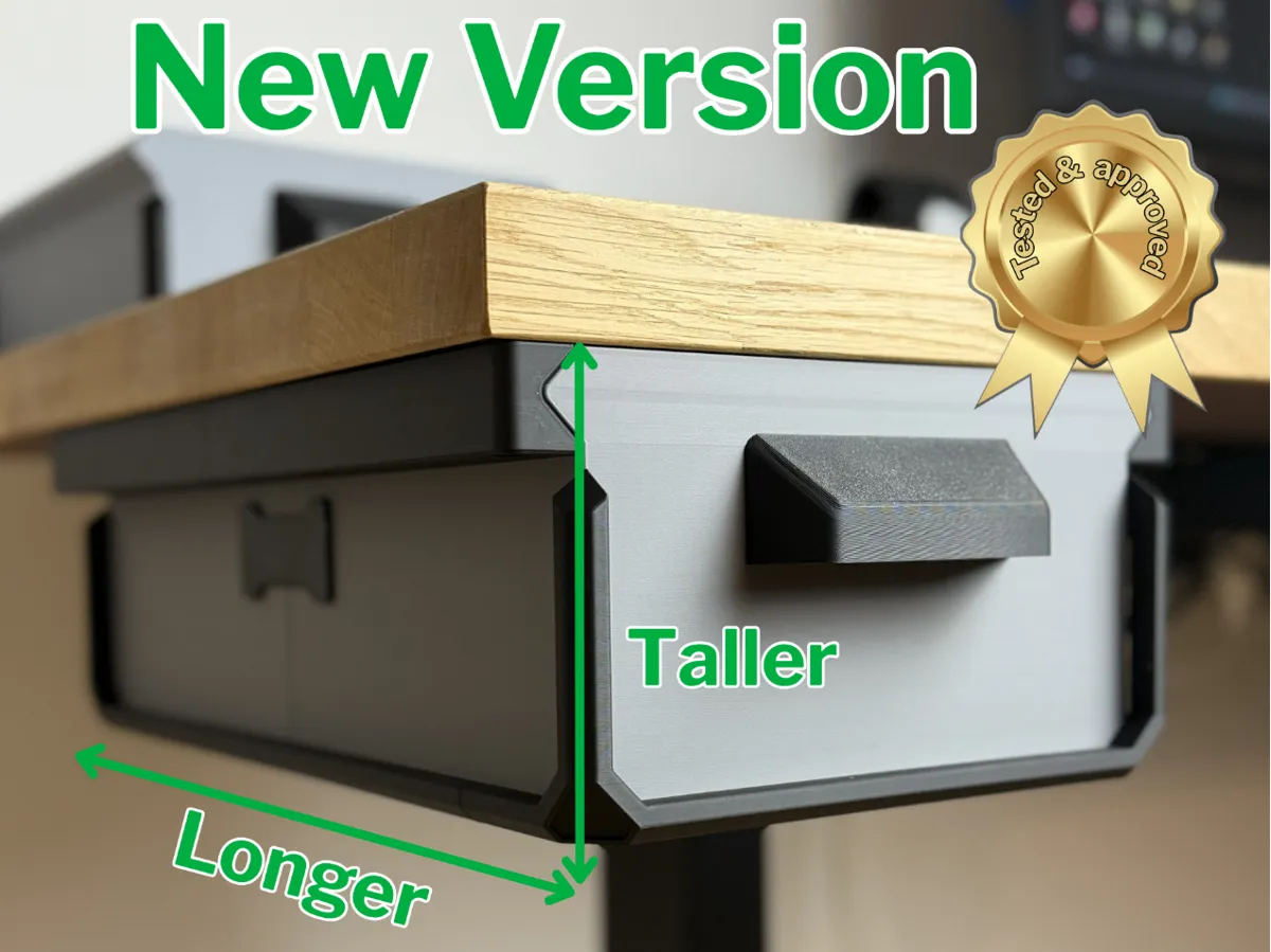 Extended desk drawer with multi storage - Free 3D Print Model - MakerWorld