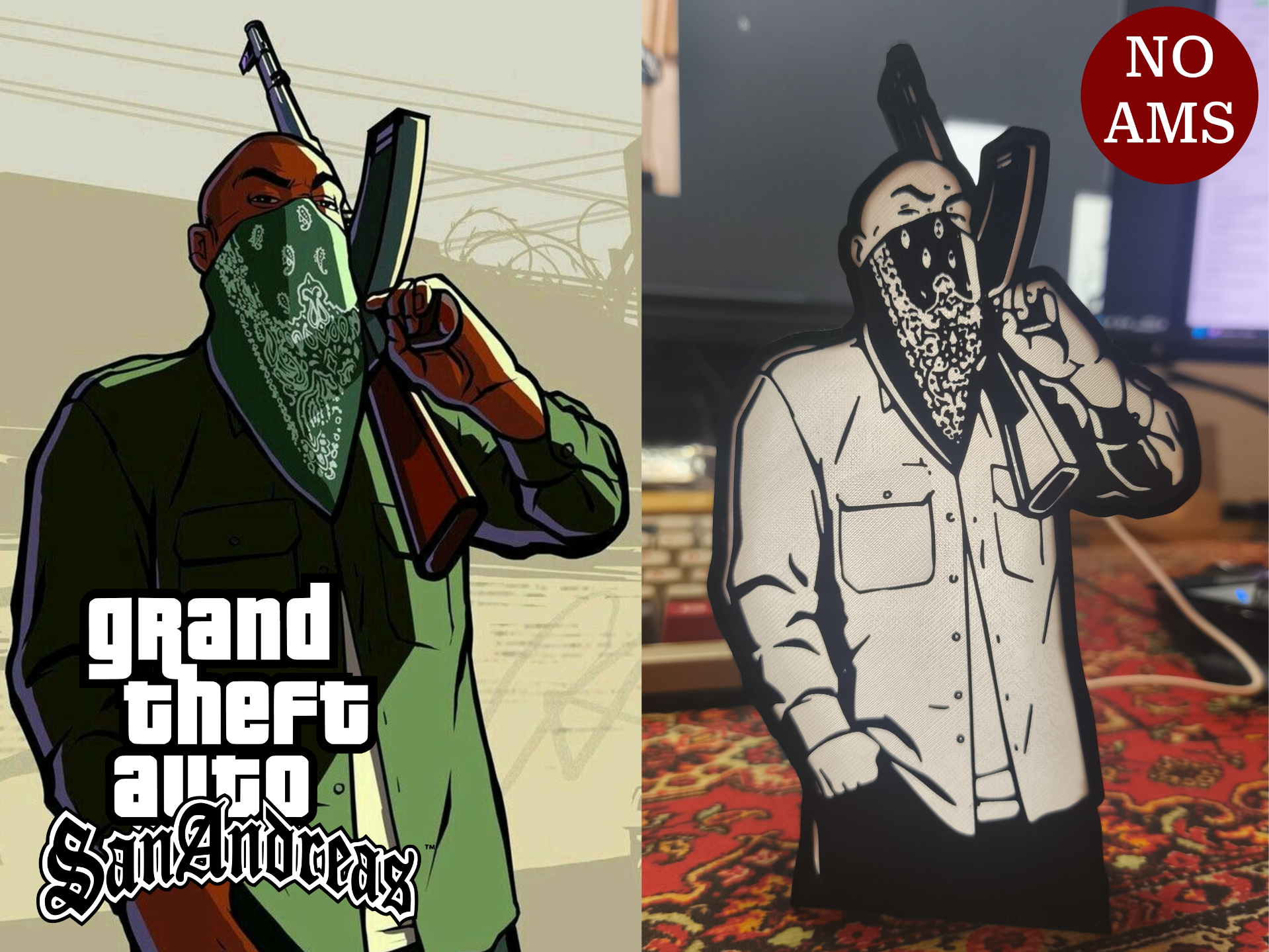 GTA San Andreas Lightbox AK Bandana Guy (No AMS)