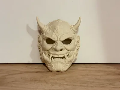 Ornate Full Face Oni Mask (wearable)