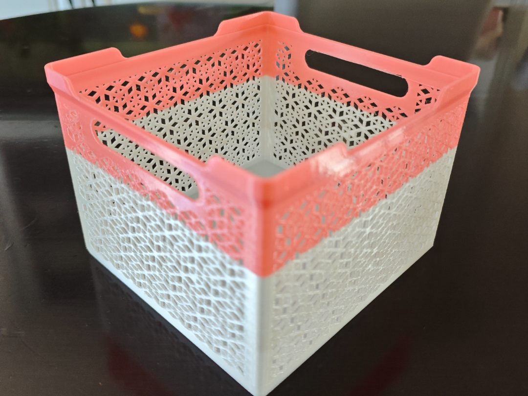 Miniatura 1 do modelo 3D 可堆叠收纳盒/箱 篮子 收纳盒 镂空  无支撑 一键轻松打印 