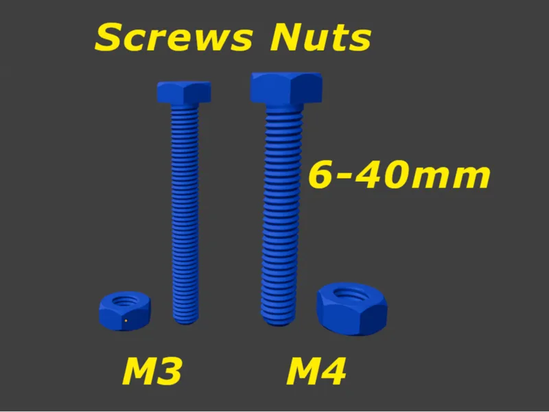 Screws Nuts M3 M4