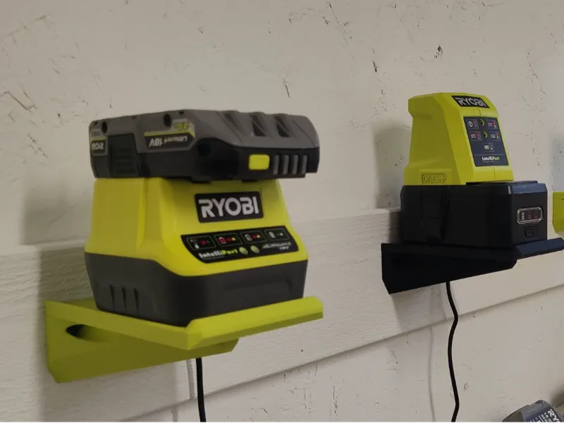 Ryobi One+ Charger wall mount shelf