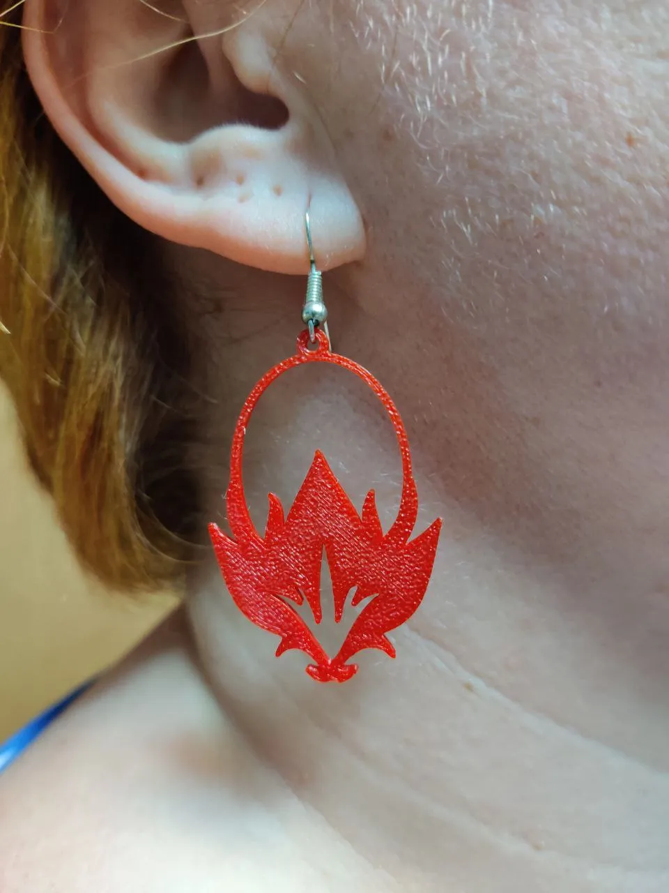 Lotus Flame Oval Earrings view 4