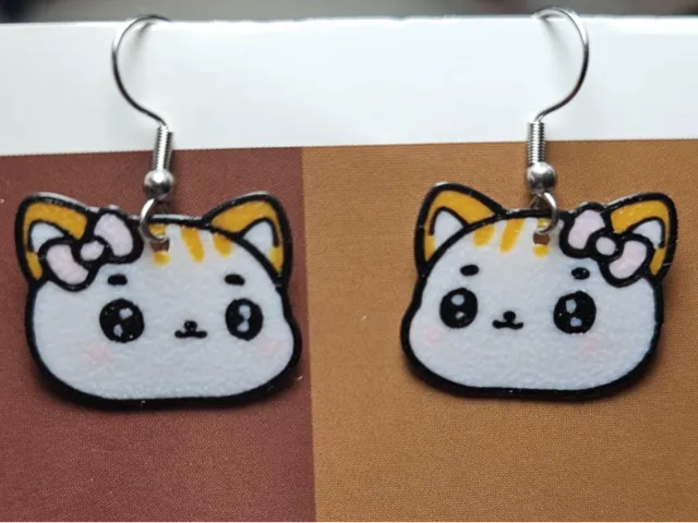 Cute cat earring and hairpin
