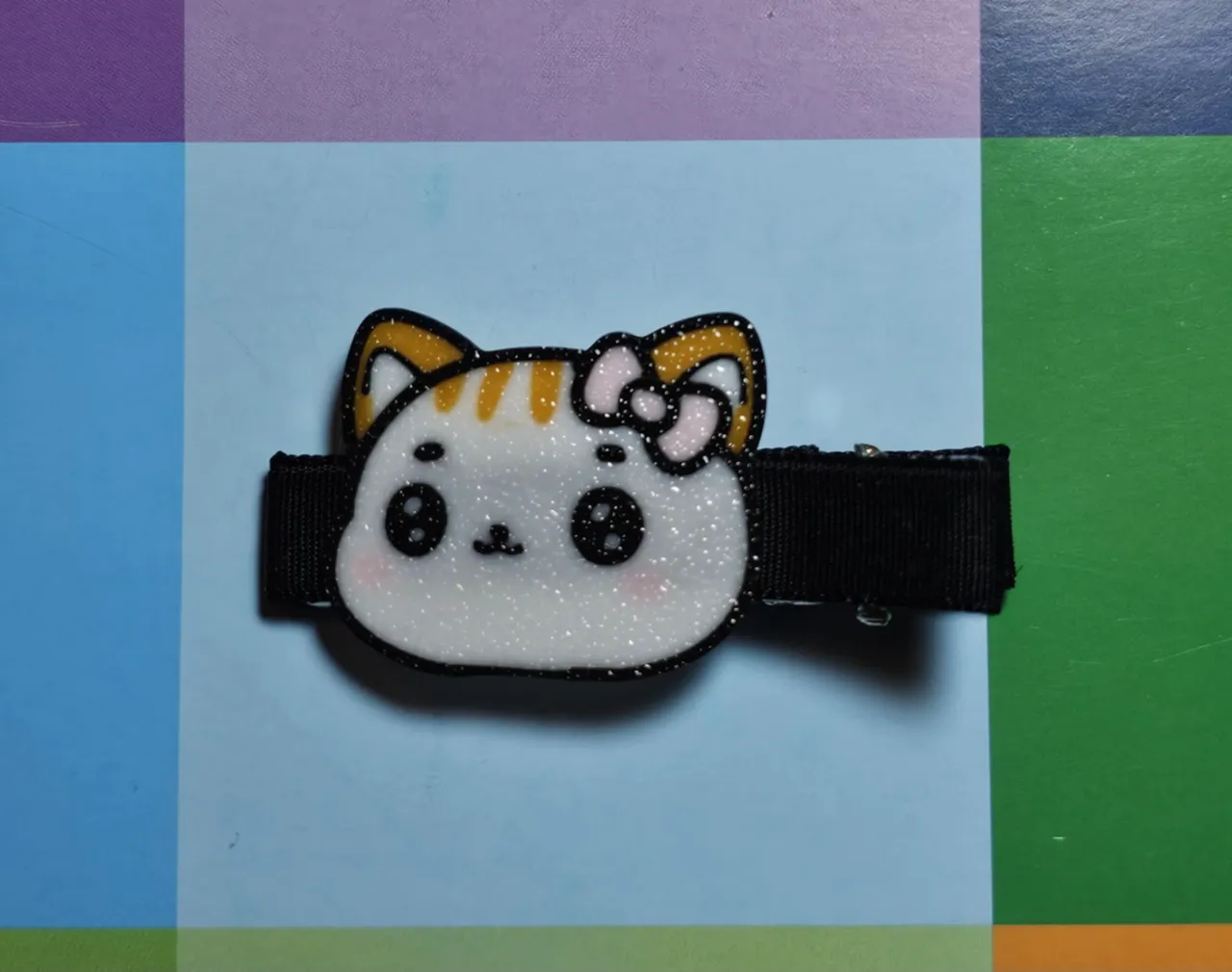 Cute cat earring and hairpin view 3