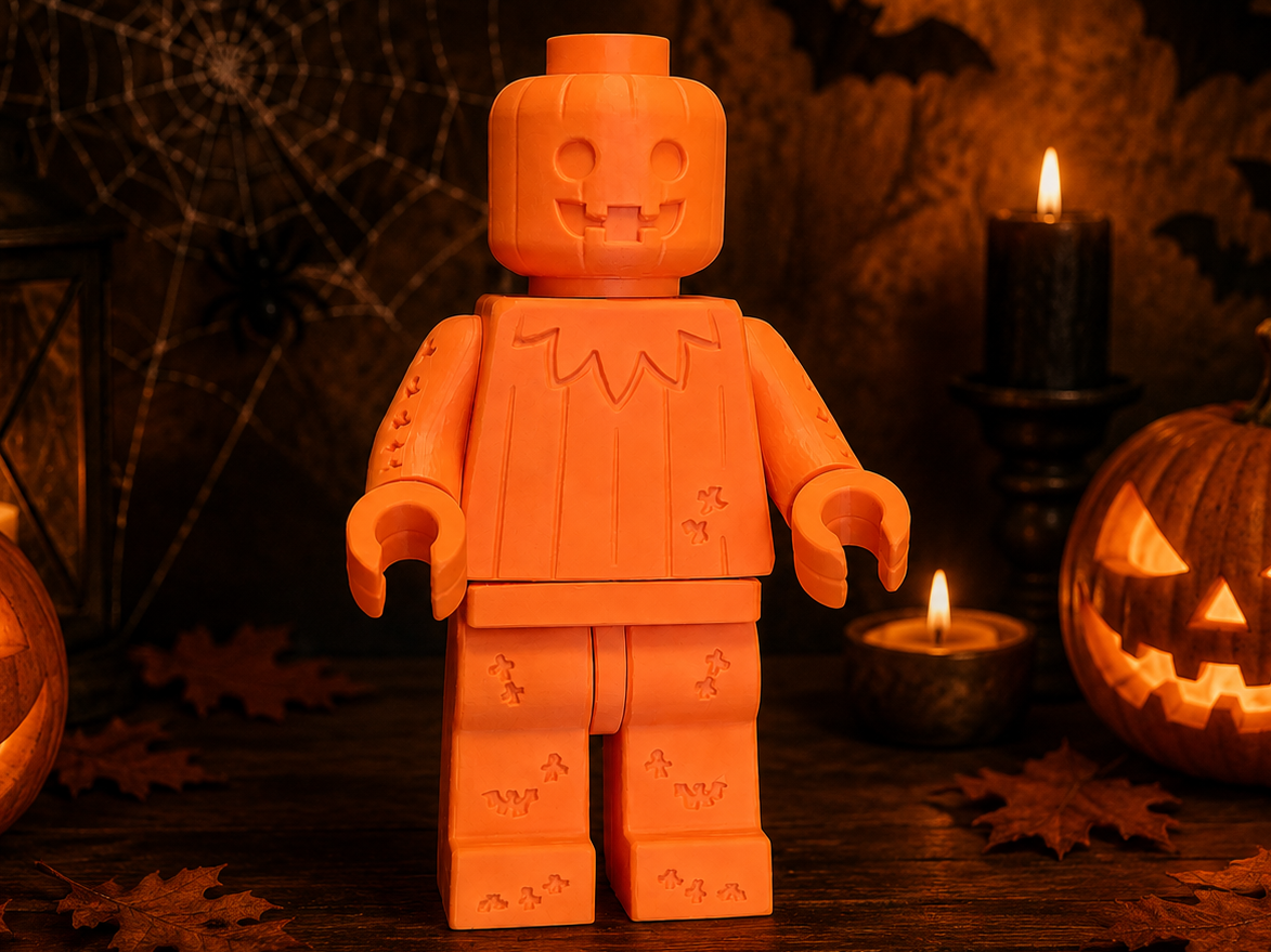 Brick Man Haloween Pumpkin Style 3D model