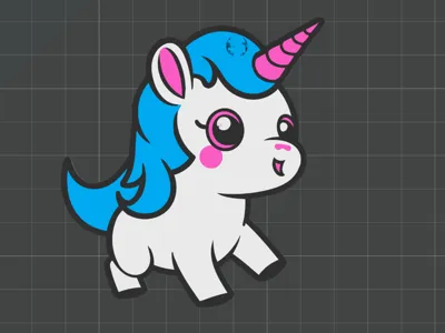 Keychain Unicorn Layered